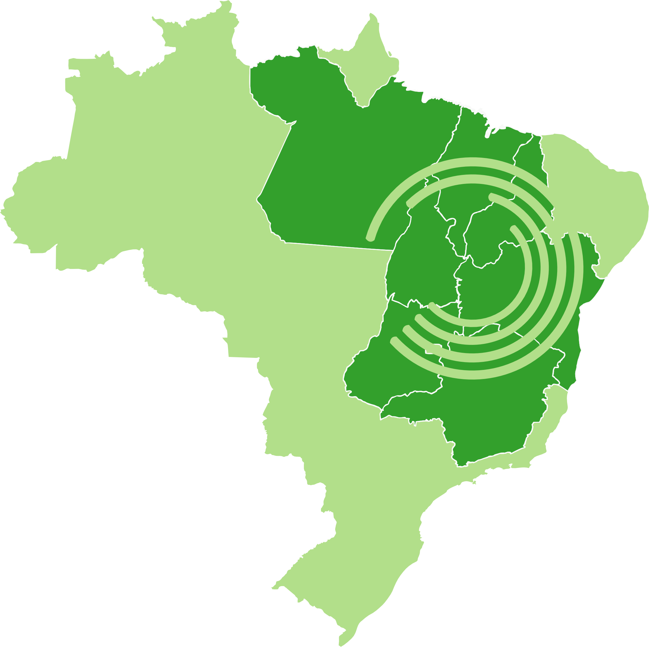 Mapa de atuação no Brasil